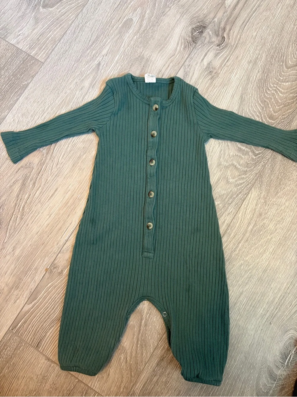kate quinn Ribbed Button-Front One-Piece in Forest Green